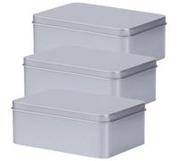 RUNROTOO Lot de 3 Boîtes en Étain pour Bonbons et Cartes, Boîte Carrée Petite Taille pour Mariage et Rangement Élégant