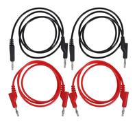 RUNROTOO Lot de 4 cordons de test à fiches bananes, câbles de connexion empilables de 4 mm, pinces pour multimètre pour tests électriques, longueur 1 m / 3,3 pi