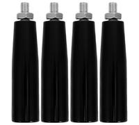 RUNROTOO Lot de 4 manivelles rotatives - Manivelle filetée M10 x 17 mm avec écrou - Bouton de volant en métal pour cric de remorque, fraiseuse et outils industriels