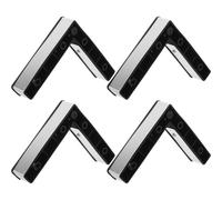 RUNROTOO Lot de 4 Pieds de Meubles en Alliage d'aluminium, rehausseurs de lit en Forme de L avec vis M5, Hauteur 12 cm (4,7 Pouces), pour Meubles de Chambre, armoires, Tables Basses, Lits et