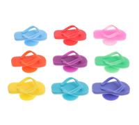 RUNROTOO Lot de 9 Marqueurs à Vin en Silicone Réutilisables, Forme Pantoufle, Décoration Pratique pour Verre à Vin, Légers et Colorés, pour Fêtes et Maison