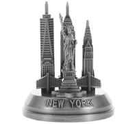 RUNROTOO Modèle Métallique Argenté de Monument Emblématique de New York, Décoration Vintage pour Maison, Ornement de Bureau en Métal Charme Historique