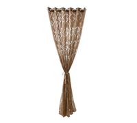 RUNROTOO Moustiquaire de Fenêtre en Polyester Couleur Café Motif Feuilles, Rideau Créatif pour Salon, Dimensions 100x250 Cm, pour Séjour et Café