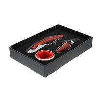 RUNROTOO Ouvre-Bouteille pour Vin Rouge 3 Pièces en Acier Inoxydable et Bois Poignée Ergonomique, Outil Professionnel pour Bars et Restaurants sans Déformation