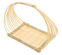 RUNROTOO Panier Tressé en Bambou Réutilisable et Léger pour Assiette de Sushis, Style Rustique Très Décoratif, pour Partager Sushi ou Snacks