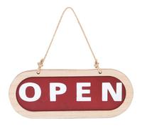 RUNROTOO Panneau Suspendu Indicateur Ouvert/fermé en Bois Corde en Jute et Signalisation Pratique pour Décoration de Porte, pour Commerciaux