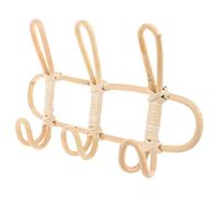 RUNROTOO Patère Murale en Rotin Tressé Naturel 3 Crochets pour Organisation et Décoration Vintage Chaleureuse Chambre