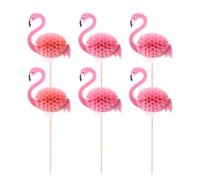 RUNROTOO Pics à Gâteaux Flamant Rose 3d Accessoires Créatifs et Amusants Lot de 10 en Papier pour Décoration Gâteau Tropical pour Fête Tropicale ou Anniversaire