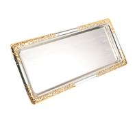 RUNROTOO Plateau de Service Rectangulaire en Métal Doré Style Rétro, Facile à Nettoyer, pour Organiser Accessoires et Servir Gâteaux Lors de Fêtes Table Basse