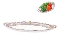 RUNROTOO Plateau en PP et Verre Argenté Style Américain Élégant Vintage Miroir Décoratif pour Rangement et Accessoires Photo, pour Salon ou Hôtel