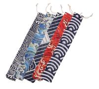 RUNROTOO Pochettes à Cordon Paquet Polyvalents de Rangement et Polyester-Coton Lot de 5 pour Couverts et Baguettes pour Voyage Usage Quotidien