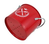 RUNROTOO Porte-ustensiles et Poignées Doubles en Fer Rouge Rustique avec 4 Compartiments Boîte de Rangement Hygiénique pour Fêtes de Noël Cuisine pour Couteaux et Cuillères