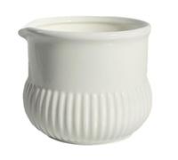 RUNROTOO Pot à Lait Facile à Nettoyer Minimaliste Blanc en Céramique Style Japonerie, Petit Bol Multifonctionnel et Versement de Lait pour Art du Café