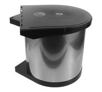 RUNROTOO Poubelle Encastrable sous Évier Cuisine 8l Noire en Plastique avec Seau Intérieur Amovible et Couvercle Anti-odeurs pour Gain de Place Mains Libres