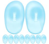 RUNROTOO Protège-oreilles Protection Thermique en Silicone Réutilisables et Anti-taches, 5 Paires Bleu pour Teinture Capillaire pour Salon et Usage à Domicile
