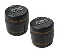 RUNROTOO Serrure à Combinaison en PC Noir pour Bouteille de Vin et Alcool Mécanisme à 3 Chiffres, Lot de 2 Pièces Bouchon de Bouteille Sécurisé Cuisine