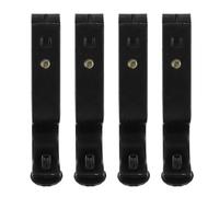 RUNROTOO Support de Tringle à Rideaux en Fer Noir, Lot de 4pcs, Design Moderne Simple, Étagère de Base pour Tringle à Rideaux, Accessoires Décoratifs et Robustes pour Maison