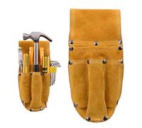 RUNROTOO Trousse à Outils Multifonction en Cuir de Vachette Suédé Épais, Espace Ample pour Clés et Couteaux, Facile à Nettoyer, pour Réparation et Construction