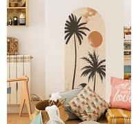 Runtoo Grand autocollant mural bohème en forme d'arche de fond palmier moderne et simple pour chambre à coucher, tête de lit, salon, chambre d'enfant, bureau, décoration d'intérieur