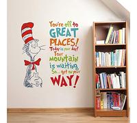 Runtoo Sticker Muraux Dr Seuss Autocollant Mural Citation Amovible Deco Stickers Salle de Lecture Chambre Enfant Bébé Salon Decoration