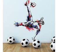 Runtoo Stickers Muraux Football Joueur Grande Autocollant Mural Sport Motivation Deco Stickers Salle de Sport Fitness Chambre Enfants Garçon Décoration