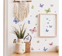 Runtoo Stickers Muraux Papillon Autocollant Mural Coloré Deco Stickers Salon Salle de Bain Chambre Enfants Bébé Décoration