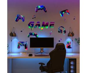 Runtoo Stickers muraux pour chambre de joueur pour garçons - Autocollants muraux pour jeux vidéo pour enfants - Décoration PlayStation