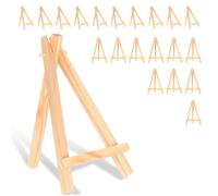 runxsam 21 pcs mini chevalets de table en bois 15×8 cm, pliables | Bois naturel; pliables et stables; pour menus, photos, cartes, marque-places; mariage, anniversaire, baptême, fête.