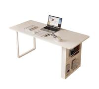 RUNZE765Z Bureau Classique Bureau d'étude Moderne avec Porte-revues Vertical à Deux Niveaux, Table d'ordinateur Portable Blanche for Petit Espace pour écrire(M)