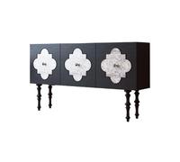 RUNZE765Z Table d'appoint Meuble d'appoint avec Portes, Meuble de Rangement en Bois Finition Coquillage, Buffet, Armoire, crédence for Salon, d'entrée Vintage pour Le Couloir