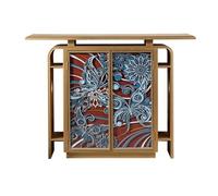 RUNZE765Z Table d'appoint Meuble d'entrée, Buffet de Rangement, Meuble d'appoint Vintage, Console Serveur à 2 Portes for Cuisine, Salle Manger, Salon, Couloir pour Le Couloir(Gold)