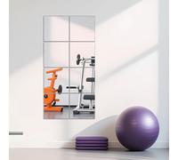 Ruomeng Carreaux de Miroir Pleine Longueur - 30,5 cm x 8 pièces - Miroir Mural sans Cadre pour Maison, Salle de Sport, vanité, Chambre à Coucher, Salon