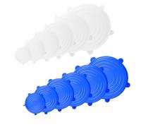 RUPECA Lot 12 Couvercle Silicone Rond et Rectangulaire - Couvercle Silicone Extensible - Couvercle Extensible en Silicone (ROND)