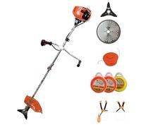 RURIS DAC 311fr Débroussailleuse Thermique 52cc 3CV 250 mm Harnais Kit | Livrée avec harnais double, lame 3 dents et 3 types de fil pour une coupe polyvalente
