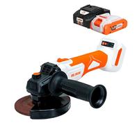 RURIS Meuleuse d’Angle Sans Fil RMX4125 125 mm Moteur Sans Balais, 2 Vitesses, 8500 tr/min, Disque de Ponçage Inclus Kit avec Batterie 20V 4Ah + Chargeur