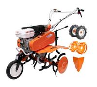 RURIS Power for Nature Motobineuse Thermique 7000fr ACC1, 7 CV, 212cc, Largeur de Travaille 780-870mm, Roues en Caoutchouc + Roues metalliques + Butteur, Orange