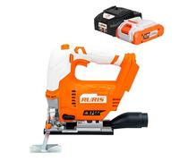 RURIS Scie sauteuse sans fil RMX3260 - Course 26mm, Angle ajustable, 3800 tr/min, 5 vitesses + automatique, éclairage LED, 4 lames incluses - Batterie 20V 4Ah + Chargeur Inclus