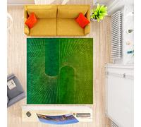 Rururug Tapis,Green-Yellow, Square 180 x 180 cm, Gold Line Design, Carré Tapis d'intérieur Salon Tapis Grande Chambre Oriental Moquette,