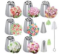 Russe Douilles Pâtisserie, 10 kit patisserie gateau fleur decoration gateau Acier inoxydable Douilles à pâtisserie buses décoratives Pétale Douille Patisserie pour gâteaux DIY Cupcake desserts (B)