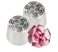 Russe Douilles Pâtisserie, Douille Russe Fleuur Patisserie, Douille Patisserie Fleuur En Acier Inoxydable, 2 Paquets Pointes À Glaçage Pour La Décoration De Biscuits, Crèmes Et Cupcakes