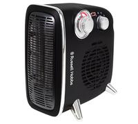 Russell Hobbs 1800W/1.8KW Electric Heater, Retro Horizontal/Vertical Fan Heater in Black with Adjustable Thermostat, 2 Heat Settings, 20m² Room Size, Dial Control, RHRETHFH1001B