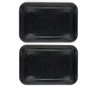 Russell Hobbs COMBO-8316A Baking Tray Set of 2 - Vitreous Enamel Coated Steel Oven Tin, Easy Clean, For Roasting/Baking, Cookies, Durable Flat Baking Pan, Romano Collection, Black, 36 cm