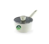 Russell Hobbs Côte Céramique Casserole 16 cm - Corps en aluminium forgé avec revêtement antiadhésif sans PFAS, poignée douce au toucher, couvercle en verre avec évent vapeur, compatible induction