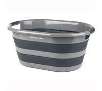 Russell Hobbs LA053879GRYEU Panier à Linge - Pliables Ovale Corbeille à Linge, Capacité de 27L, Léger, Poignées latérales ergonomiques, gain de place, portable, léger, pour la lessive sèche et humide