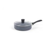 Russell Hobbs Nightfall Stone Sauteuse 26 cm, antiadhésive, induction | Aluminium, couvercle en verre trempé, évent vapeur, poignée froide, finition bleue, revêtement sans PFOA, nettoyage facile