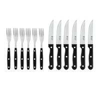 Russell Hobbs RH000431 Ménagère de 12 pièces - Service de table pour 6 personnes, couteaux à steak et fourchettes avec lames en acier inoxydable, ensemble de couteaux à steak dentelés, couteaux à