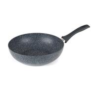 Russell Hobbs RH00851EU 28cm Wok Antiadhésive, Sauteuse en Aluminium Pressé Avec Couvercle en Verre trempé, Facile à nettoyer, Poêle à frire, Saine Cuisiner avec Moins d'Huile, Poignée Bakélite