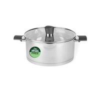Russell Hobbs RH01168EU7 Excellence 24 cm Marmite - Marmite en acier inoxydable, couvercle en verre, à induction, lèvre verseur, polie miroir, sans PFOA, capacité de 4,8 L, soupes et les ragoûts
