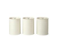 Russell Hobbs RH03268CEU7 Ribbed Ensemble de 3 bidons - Ensemble de 3 bidons de rangement de cuisine pour le thé, le café et le sucre, acier durable enduit de poudre, couvercles à tirer, crème