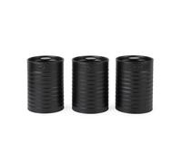 Russell Hobbs Ribbed Ensemble de 3 bidons - Ensemble de 3 bidons de rangement de cuisine pour le thé, le café et le sucre, acier durable, couvercles à tirette, facile à nettoyer, noir